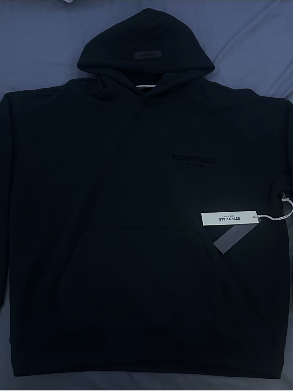 Essentials Men's Black Hoodie - Minimal Logo